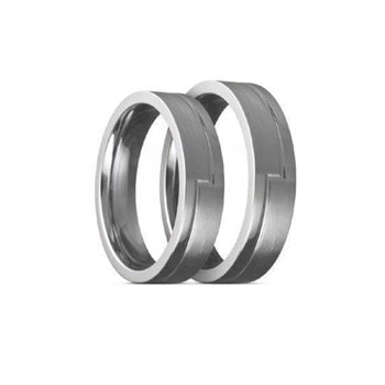 Titanium Vielsesringe, utraditionelt graveret mønster, 6 mm bred